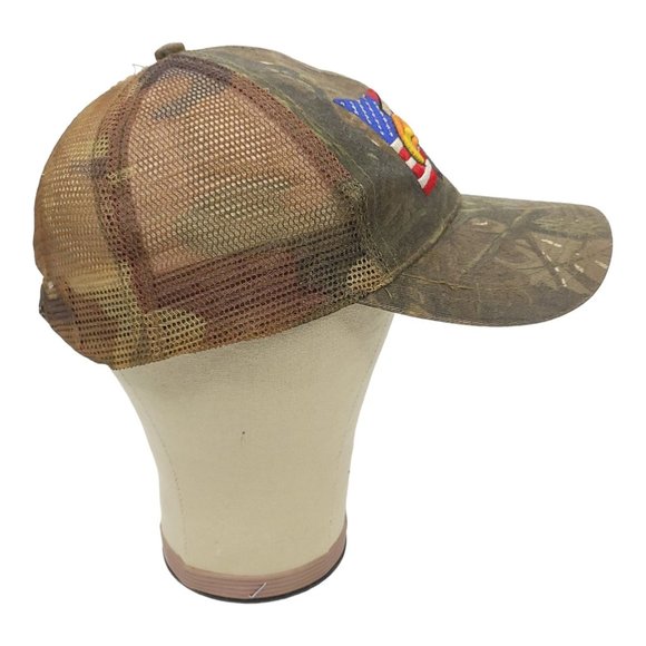 Vintage Camouflage Eagle Flag 3D Patch Mesh Snapback Trucker Hat Baseball Cap - Picture 9 of 12